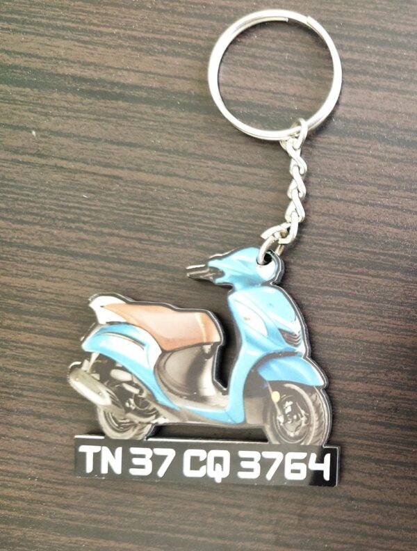 Bike Keychain with Number Plate - Image 3