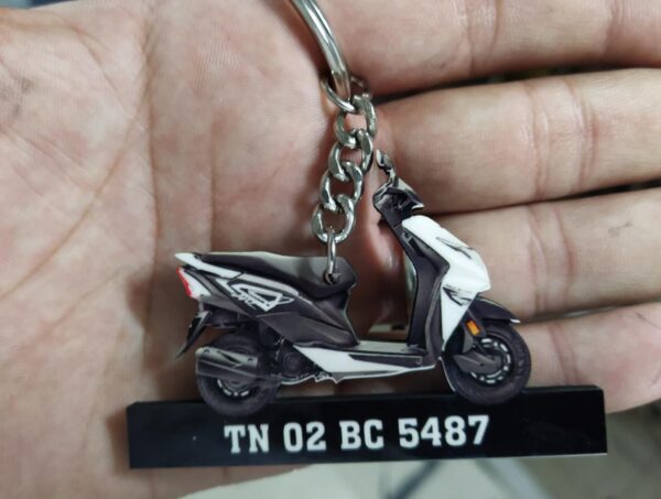 Bike Keychain with Number Plate - Image 2