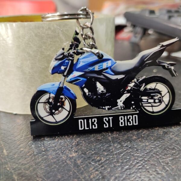 Bike Keychain with Number Plate