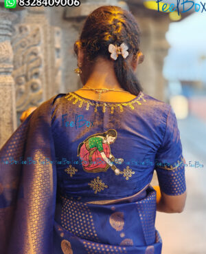 Muggu Design Blouse Painting Kolam Design Blouse Painting